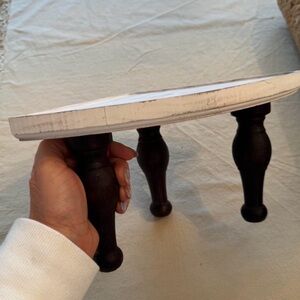 Rustic White and Black Tiered Tray corner shelf